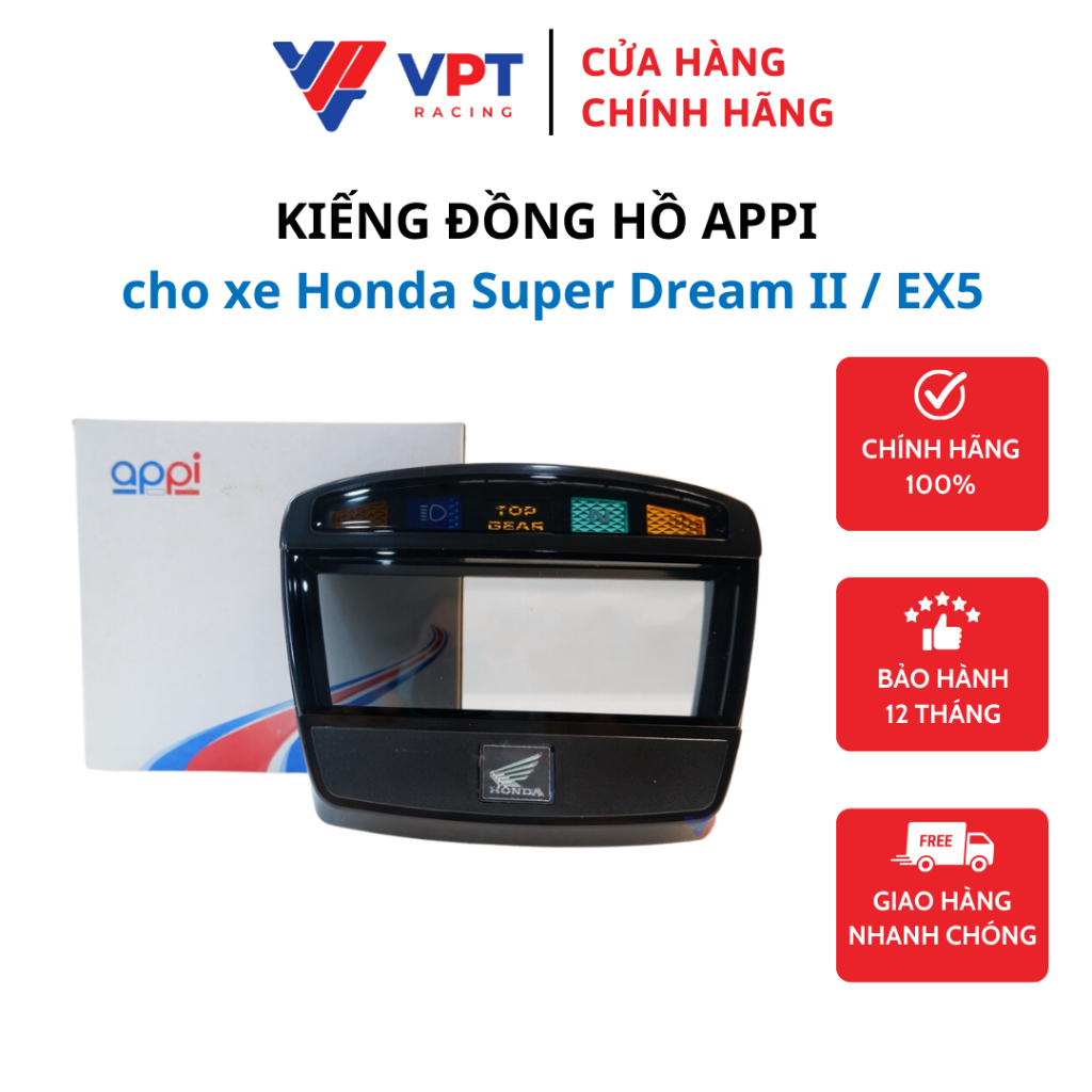 Kiếng đồng hồ Appi cho xe Honda Super Dream II / EX5