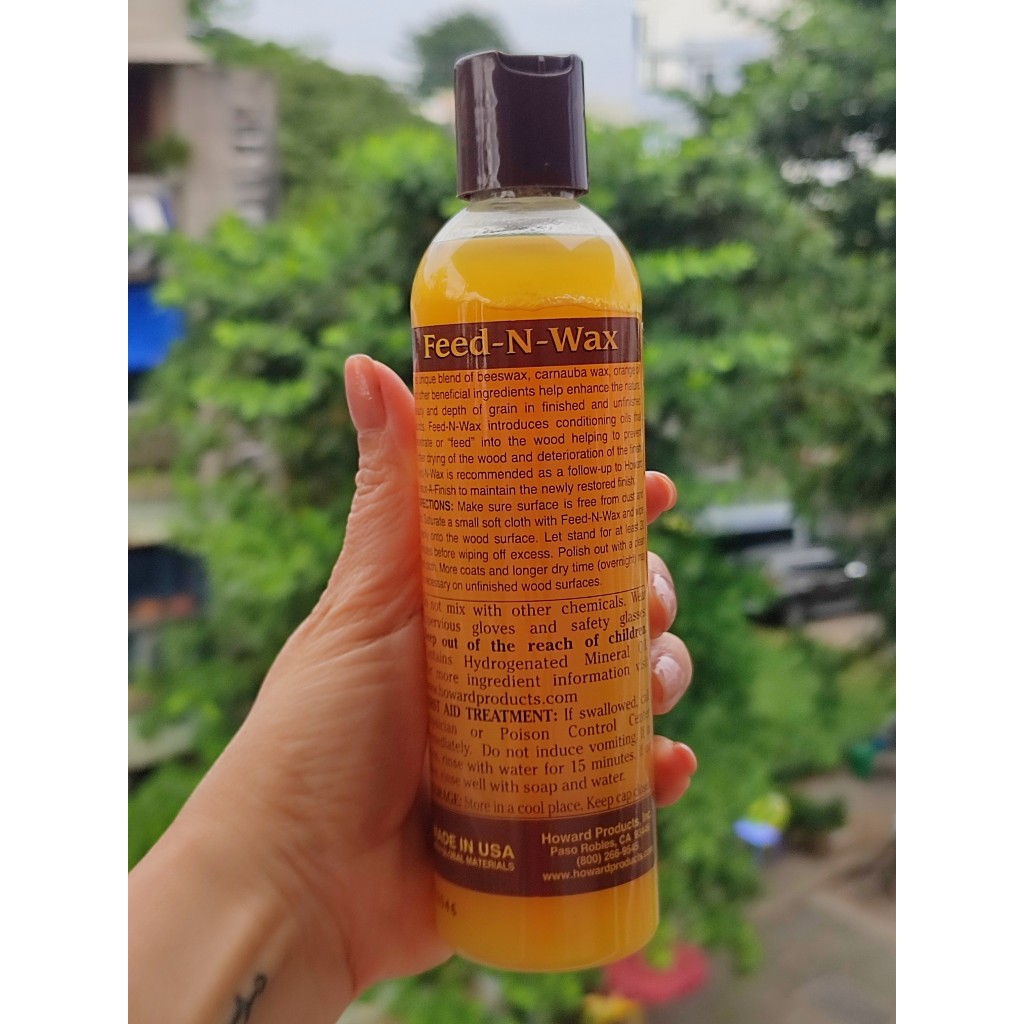 Kem làm bóng và dưỡng ẩm cho đồ gỗ nội ngoại thất Feed-N-Wax Wood Polish & Conditioner