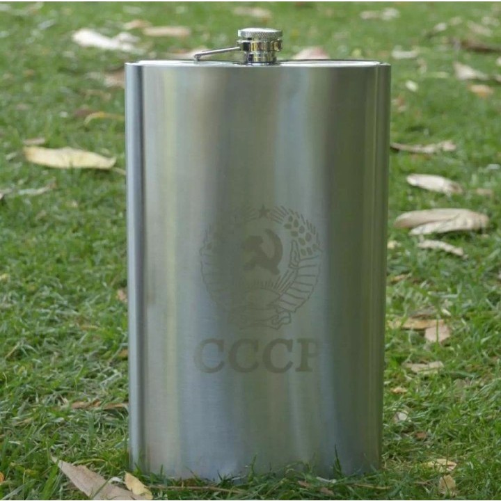 Bình Inox 304 Bình Đựng CCCP Truyền Thống Dung Tích 2.0L Dày 0,6 ly - 64OZ , Kèm Bao Da Phong Cách