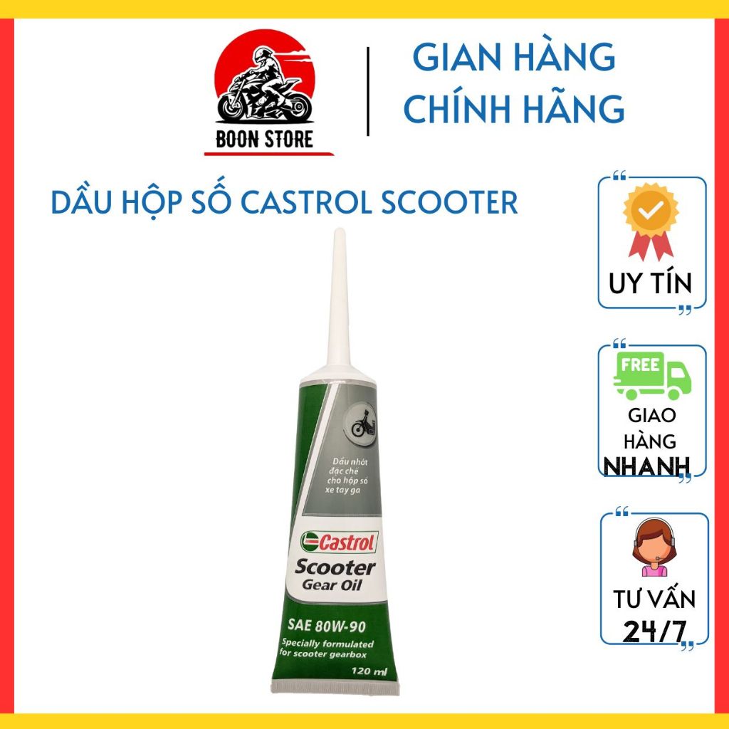Dầu hộp số Castrol Scooter, dầu láp Castrol xe ga . Boon Store