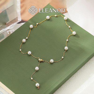 Dây chuyền nữ Eleanor Accessories choker ngọc trai nhân tạo vòng cổ cá tính phụ kiện trang sức 4755