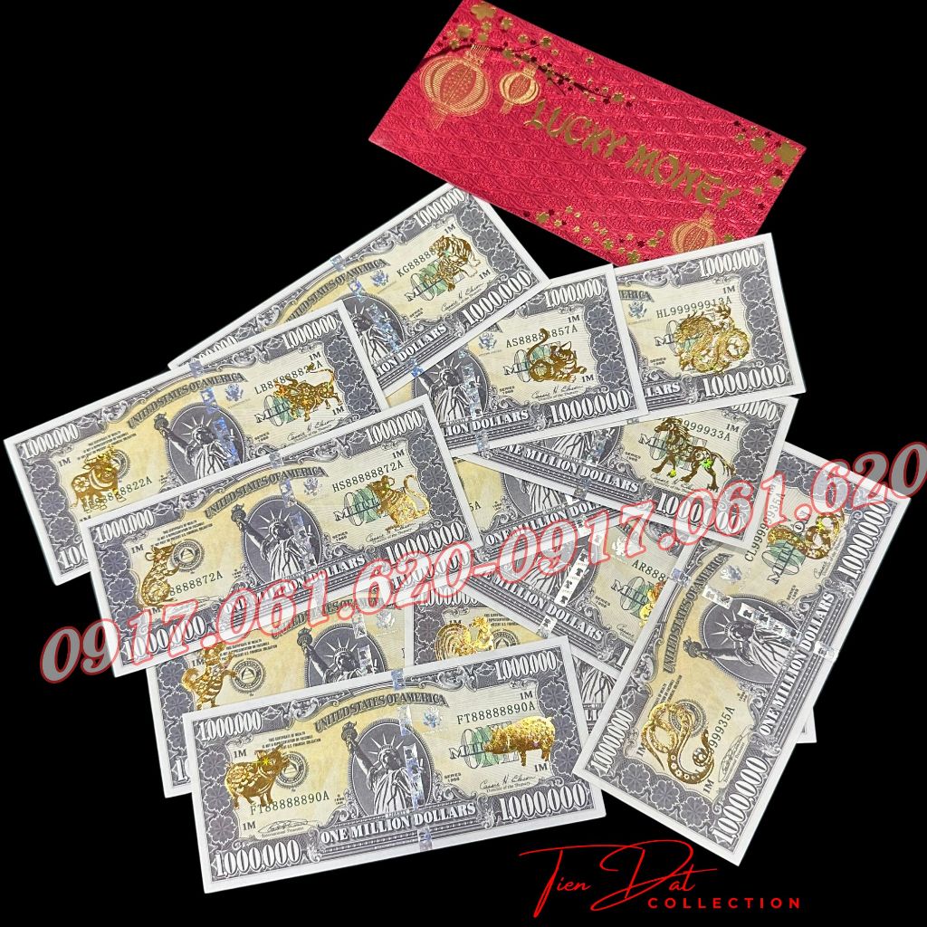 Tiền Kỉ Niệm Triệu Đô Mỹ - USD Mạ Vàng 12 Con Giáp, Có Bảo An Siêu Cấp - Trưng Bày, Quà Tặng, Lì Xì Tết Độc Lạ