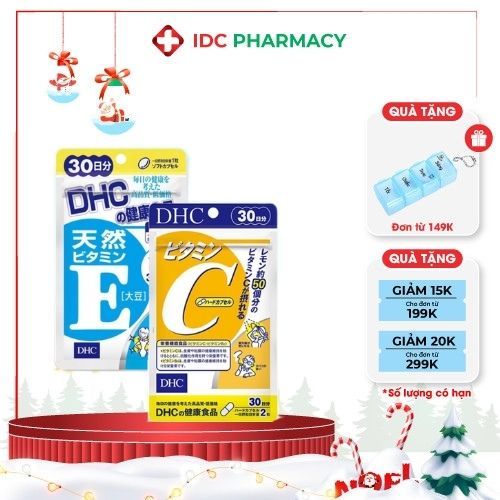 Combo DHC vitamin C và DHC vitamin E 30 ngày trắng hồng mịn màng