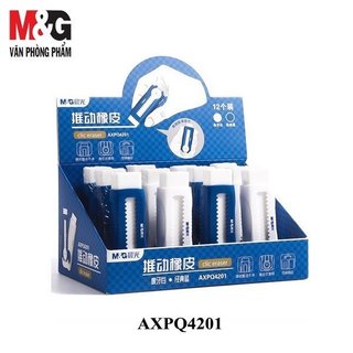 Gôm M&G AXPQ4201/AXPQ4273 kiểu dáng như dao rọc giấy, có khoá đẩy kéo gôm rất đẹp và lạ mắt (giao màu ngẫu nhiên). 1 cái