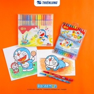 Bút sáp vặn 12/18 màu Thiên Long Colokit Doraemon màu siêu đẹp, an toàn sử dụng TCR-C04/DO, TCR-C05/DO