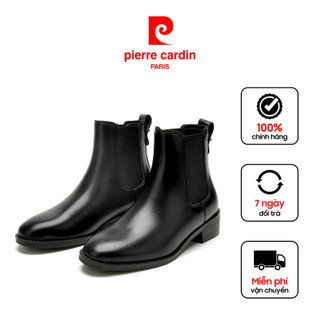 Giày Boots/ Bốt nữ Pierre Cardin chất liệu da cao cấp, đế cao 3,5cm, thiết kế phối thun - 243