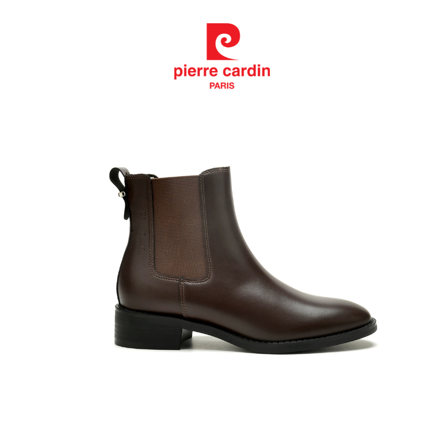 Giày Boots/ Bốt nữ Pierre Cardin chất liệu da cao cấp, đế cao 3,5cm, thiết kế phối thun -243