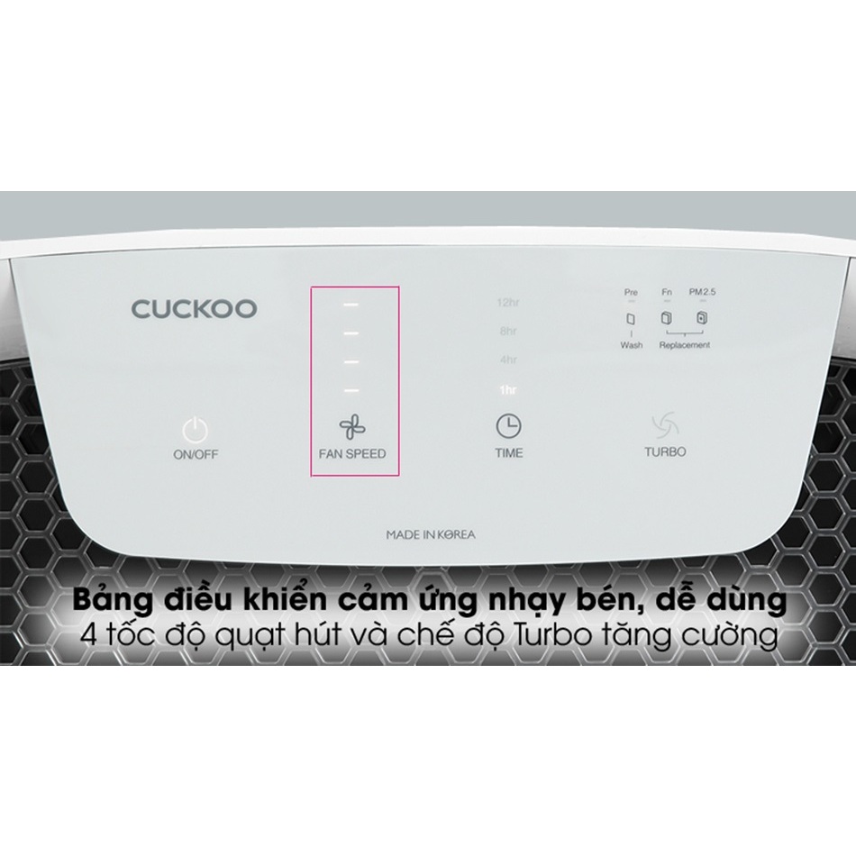 Máy lọc không khí Cuckoo CAC-C1220FW/WHCRVN diện tích 37m2 - Hàng chính hãng