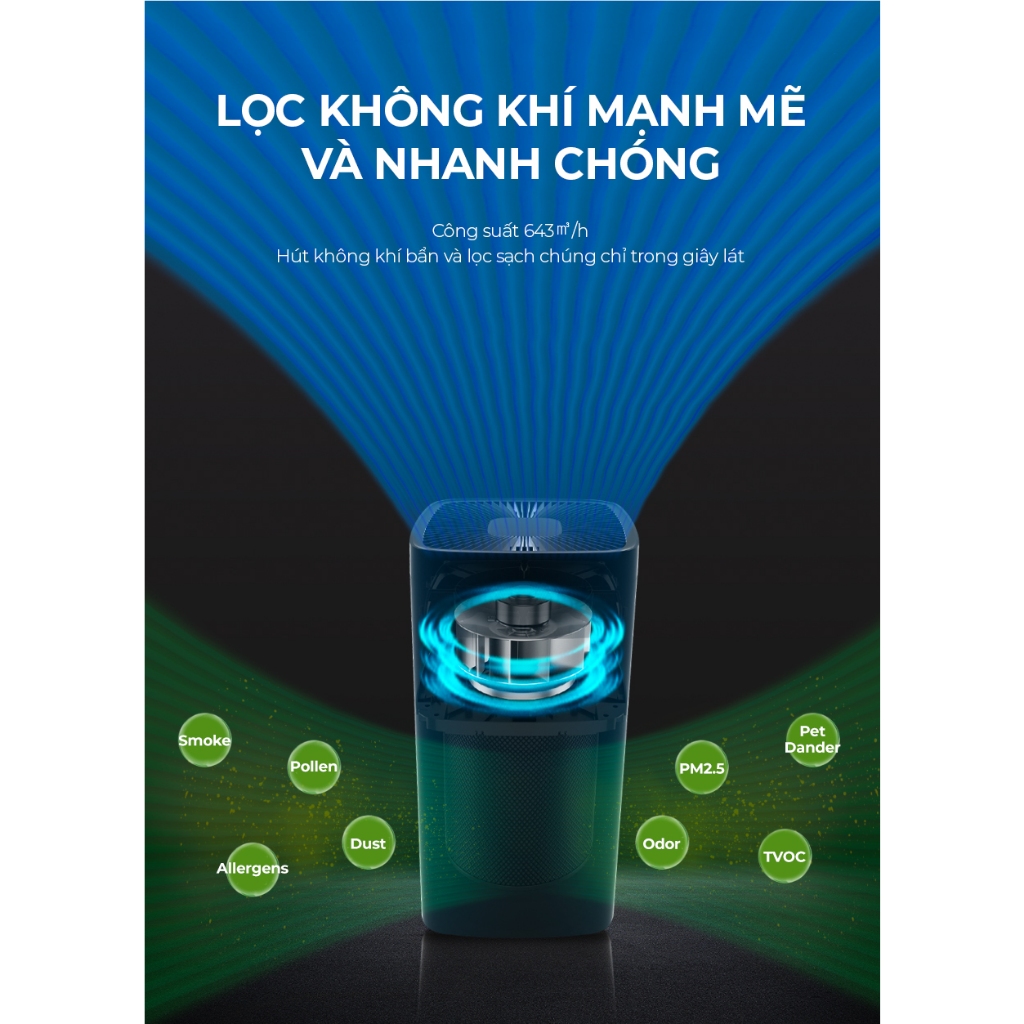 Máy lọc không khí Cuckoo CAC-H2110FW - Diện tích sử dụng 70m2, lọc bụi siêu mịn, màng lọc than hoạt tính khử mùi hôi