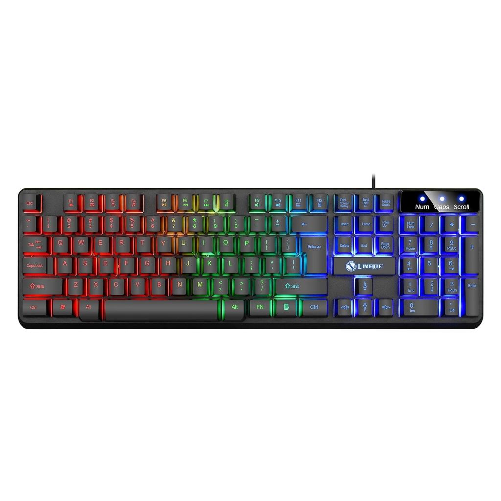 BÀN PHÍM GIẢ CƠ CHUYÊN GAME LIMEME TX35 CÓ LED XUYÊN PHÍM 7 MÀU CỰC ĐẸP - HNS