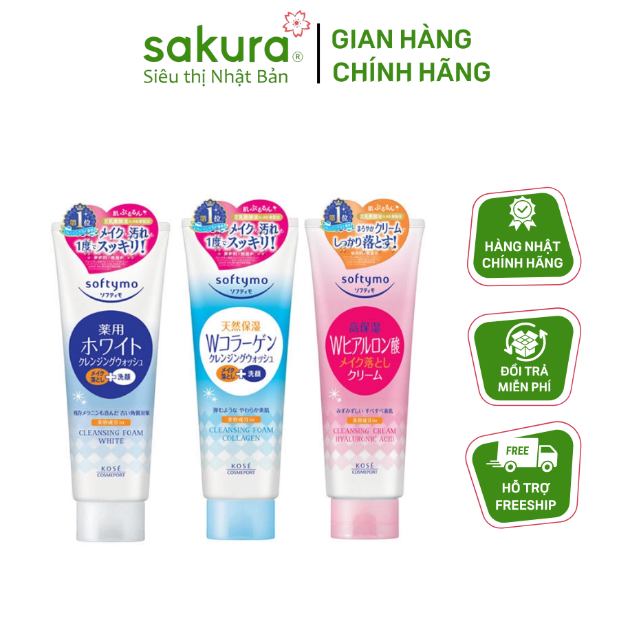 Sữa rửa mặt kose softymo tuýp 220g