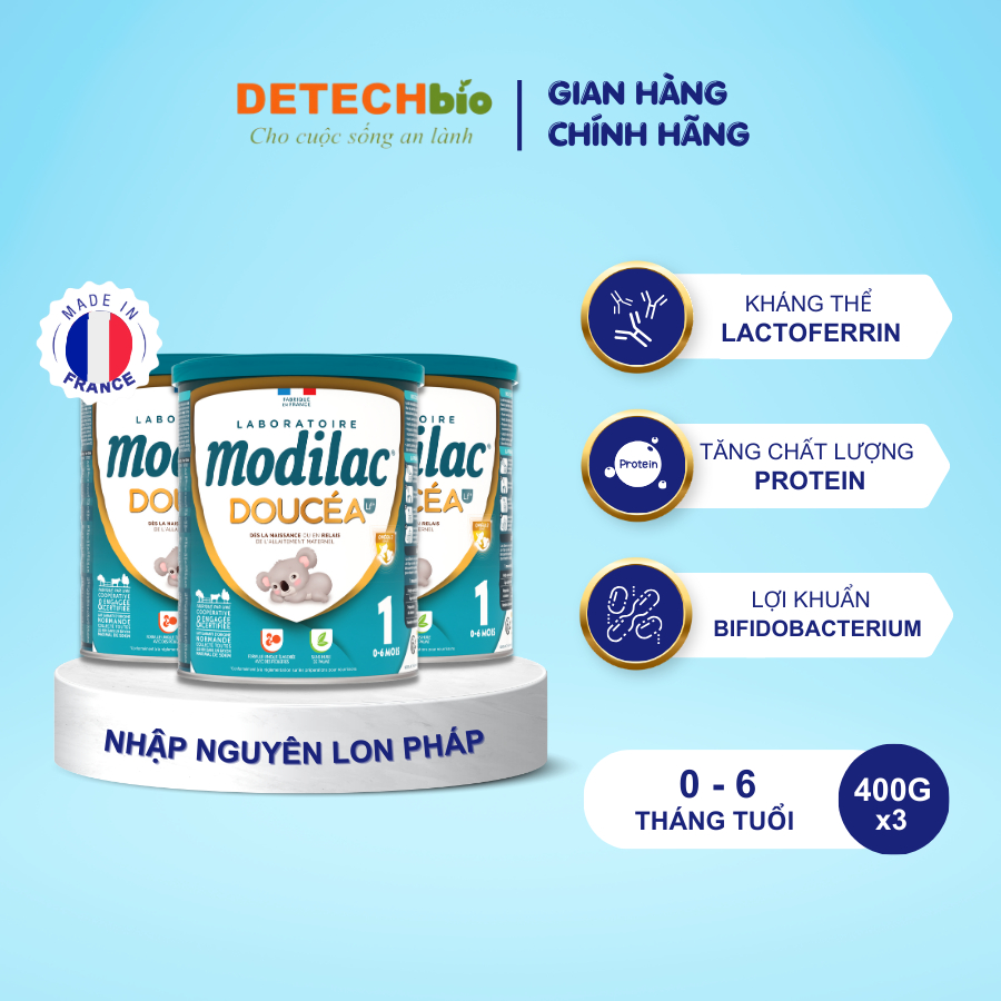 Combo 3 lon Sữa bột Modilac Doucéa 1 400g