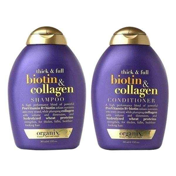 Dầu Gội kích thích mọc tóc OGX Biotin & Collagen Làm Dày Tóc, 385ml Thick & Full + Biotin & Collagen