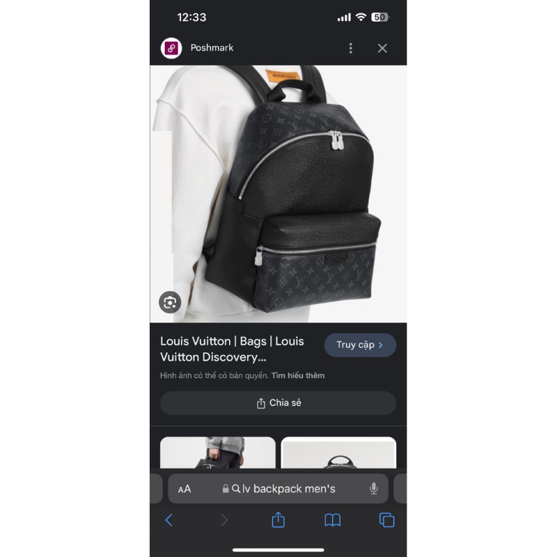 Balô lv nam da thật có code size to