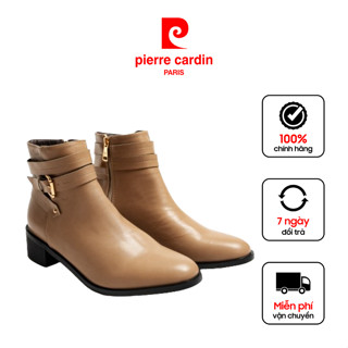 [Giảm thêm 10%] Giày boot/ Bốt nữ Pierre Cardin cổ thấp, da cao cấp, đế cao 4,5cm, thiết kế khuya thời trang - 247