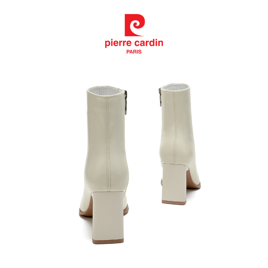 Giày boots/ bốt nữ Pierre Cardin da cao cấp, đế vuông cao gót 7cm, thiết kế khóa sau tiện lợi 245