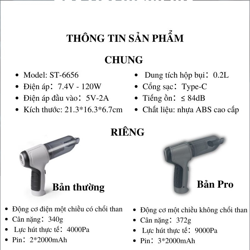 Máy Hút Hụi Cầm Tay TAMASHIO,Máy Hút Bụi Mini Không Dây 2 trong 1 ,Hút Bụi Ô Tô,Lông Thú Cưng