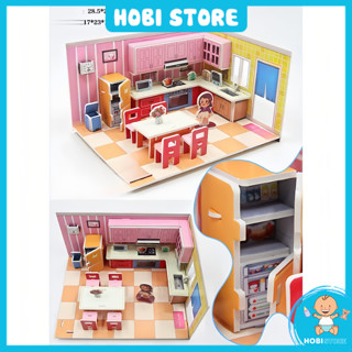 Bộ đồ chơi ngôi nhà xốp xếp hình lắp ráp 3D thiết kế nội thất ngôi nhà xinh xắn cho bé gái thoả sức sáng tạo - Hobi