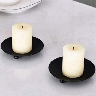 Giá đỡ đế đựng nến thơm chân đế đựng nến theo phong cách Bắc Âu 3 chân màu vàng, đen trang trí trên bàn Relaxcandle