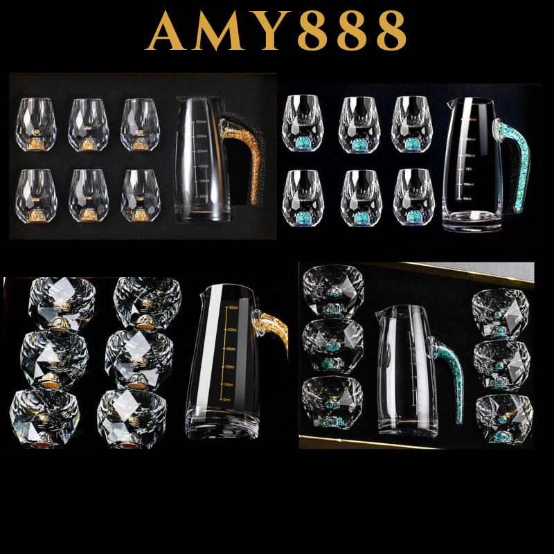 Ly uống rượu, chén uống rượu, ly mắt trâu, ly vàng 24k, (cam kết hàng đẹp) //