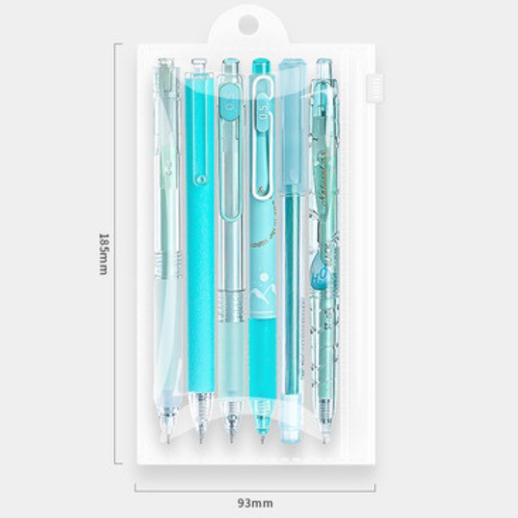 SEIKO Túi 6 cây bút - mực đen Ngòi 0.5 Mực Gel Kiểu Nhật Bản