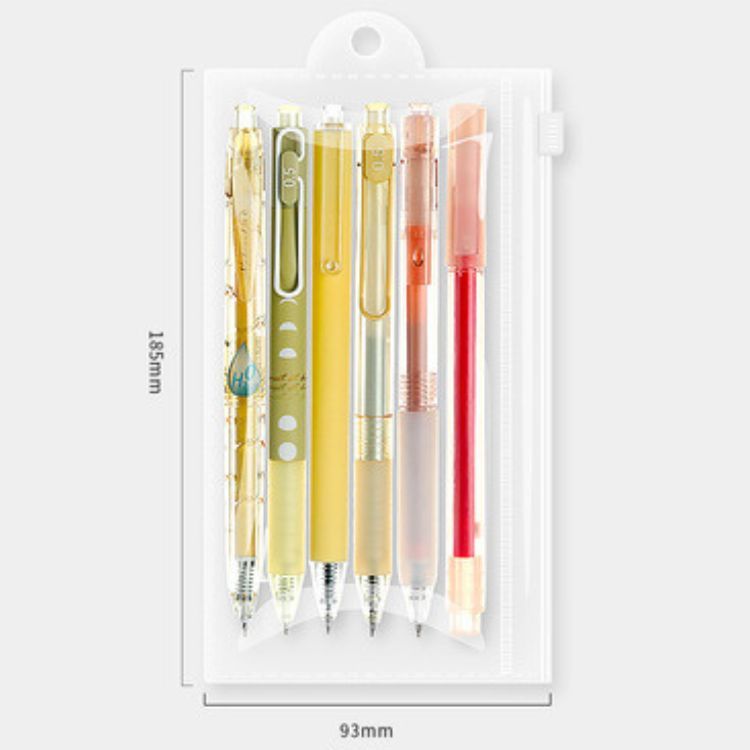 SEIKO Túi 6 cây bút - mực đen Ngòi 0.5 Mực Gel Kiểu Nhật Bản