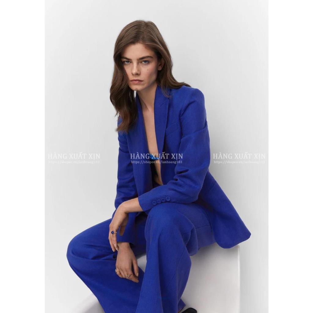 Áo vest nữ MNG hàng xuất dư xịn vải linen mềm mát