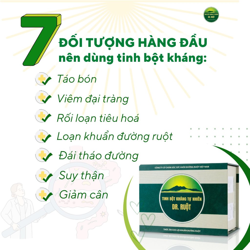 Tinh Bột Kháng Tự Nhiên Dr Ruột 480gr Ít Đường - Đánh Bay Táo Bón, Tiêu Chảy, Đại Tràng & Đại Tràng Co Thắt