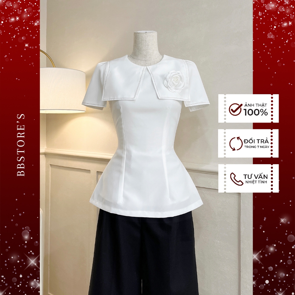 Áo Peplum Tay Lỡ Dự Tiệc Tôn Dáng BBSTORE'S (không kèm tag hoa) -A2186