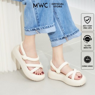 Giày sandal nữ mwc 2443 - giày sandal quai chéo bản to đế bánh mì thời trang