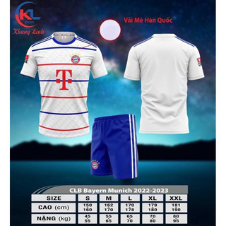 Bộ quần áo đá bóng bayern munich trắng mới nhất vải thun mè cao cấp HCM