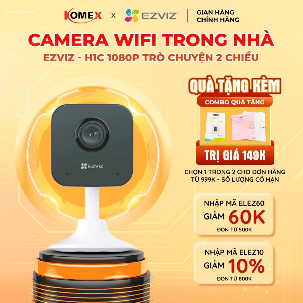 Camera EZVIZ Wifi trong nhà - H1C Độ phân giải 1080P đàm thoại 2 chiều