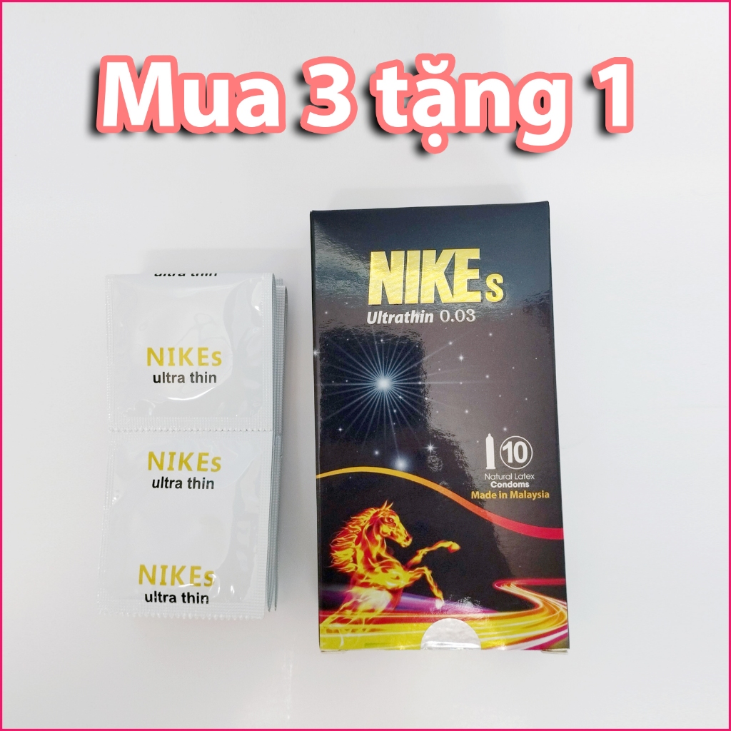 Bao cao su Nikes có gai nhẹ siêu mỏng, ôm sát, kéo dài, mùi thơm dễ chịu