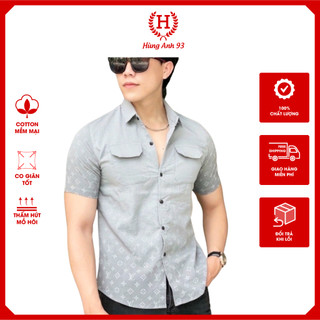 Áo sơ mi ngắn tay nam, áo sơ mi đũi nam phong cách Hàn Quốc trẻ trung năng động