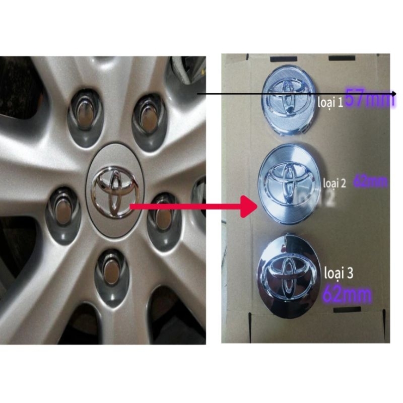logo toyota chụp mâm lazang toyota