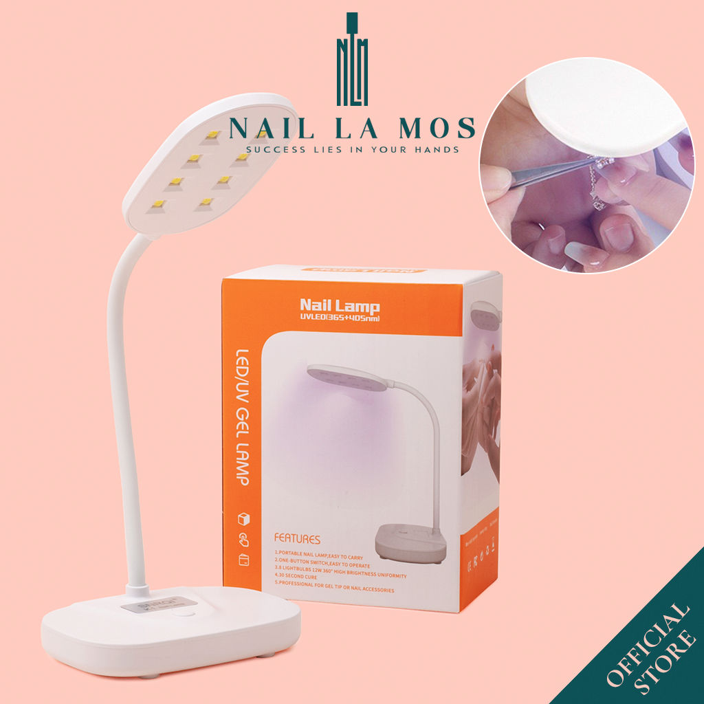 Máy hơ gel tích điện SNRQI K1 chính hãng 12W 8 bóng LED/UV - Đèn hơ móng nail chân đứng để bàn mini (bảo hành 1 tháng)