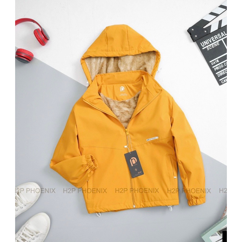 Áo khoác gió 2 lớp lót lông cho bé trai và bé gái