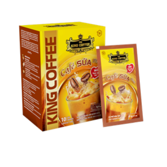 Combo 1 Hộp CFĐ HT Espresso KING COFFEE - Hộp 100 gói x 2.5g + Tặng 1 Hộp CF SỮA PLUS 3IN1 KING COFFE - Hộp 10 gói x 20g