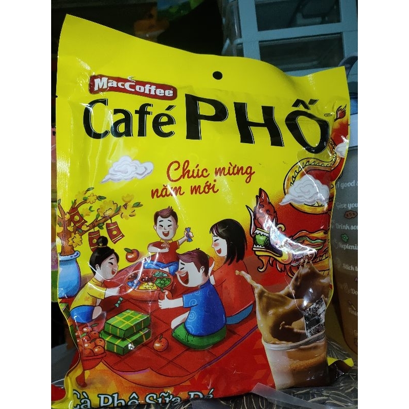 8 túi lớn tặng ly gấu giữ nhiệt)1 túi 30 gói Cafe phố sữa đá túi lớn 30 gói.ngon hơn tiết kiệm hơn