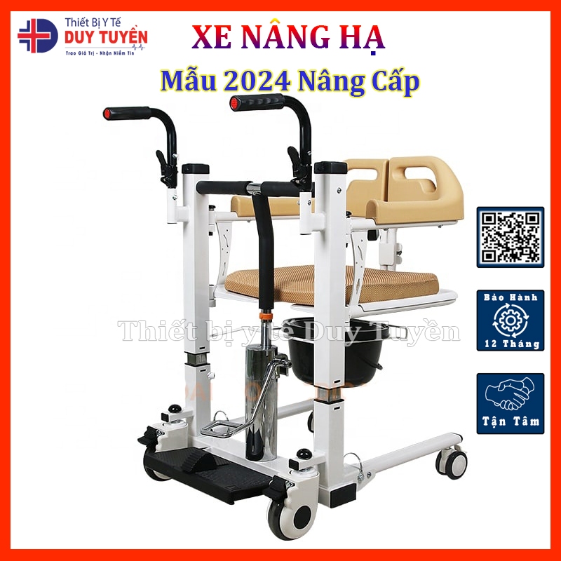 Xe Lăn Nâng Hạ Thủy Lực - Không Cần Bế Người Thân Thiết Bị Y Tế Duy Tuyền Chống Nước - Chịu tải 250kg