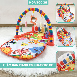 Thảm nhạc cho bé nằm chơi 9BABY mẫu khỉ đỏ kèm ảnh thật