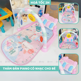 Thảm nằm chơi nhạc phát triển trí tuệ cho bé yêu hình hươu 9BABY - Chân màu hồng
