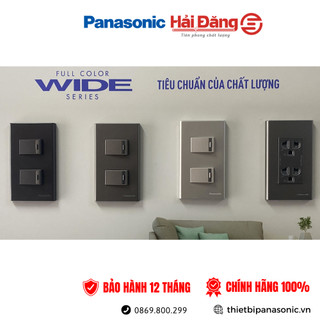 Bộ công tắc ổ cắm 1 chiều Cao cấp Panasonic Refina - Màu Trắng ánh kim, Xám ánh kim, Đen ánh kim