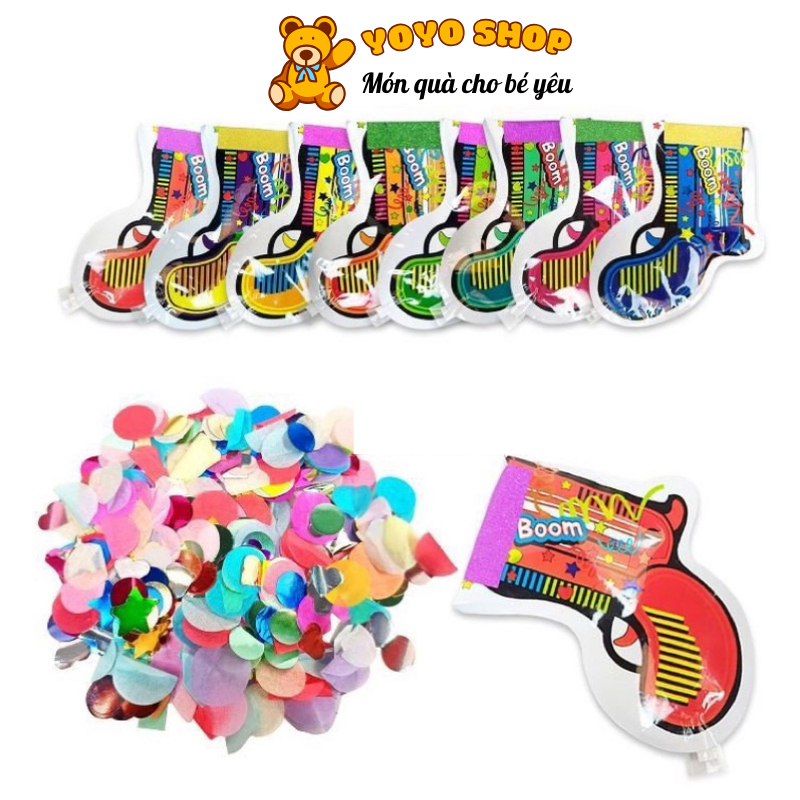 Phụt giấy dạng súng Confetti mini loại thổi - phụt bắn hoa giấy dùng cho tiệc sinh nhật, cưới hỏi - YOYO SHOP