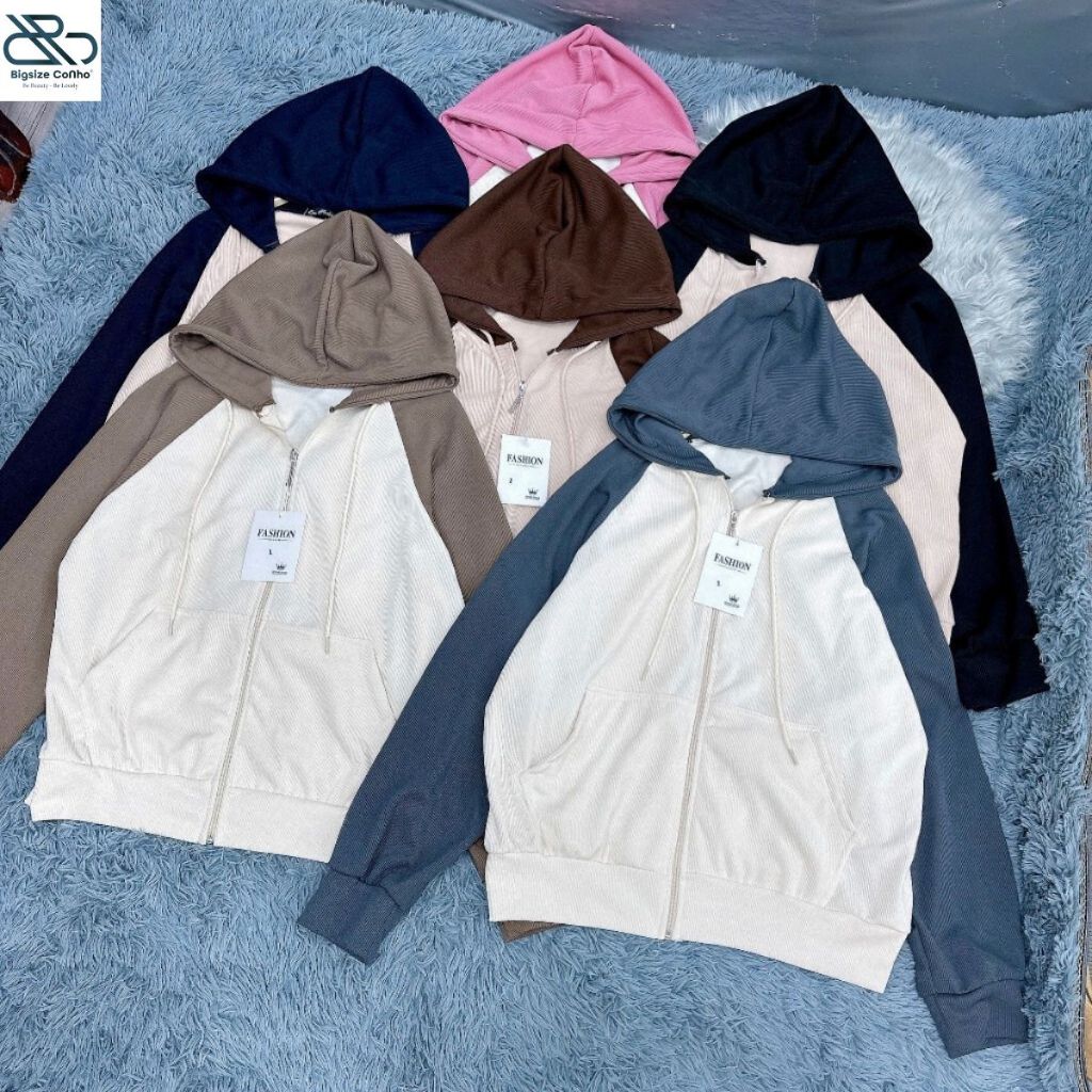 Áo Chống Nắng Bigsize Cô Nhỏ,Áo Khoác Ngoài Big Size Phom Rộng Phối Màu Vải Xốp Mặc Mát KHOAC3