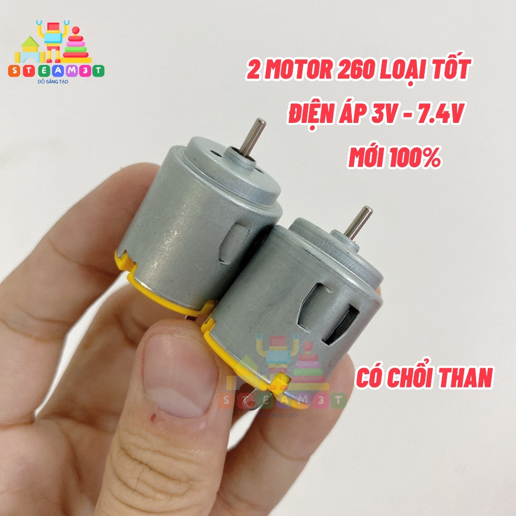 2 motor 260 chất lượng cao 3V - 7.4V tốc độ cao 14200 - 23200 RPM cho xa điều khiển - LK0211