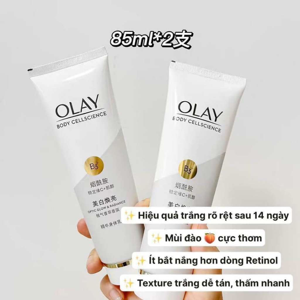 Sữa dưỡng thể Olay Bright Ultra Whitening dưỡng trắng mềm mịn da,nâng tone hiệu quả 85ml - BonnieCosmetics