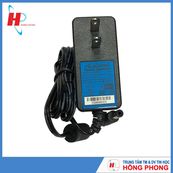 Nguồn Adapter Actiontec 12V-2A loại zin, có đèn led cảnh báo chuyên camera