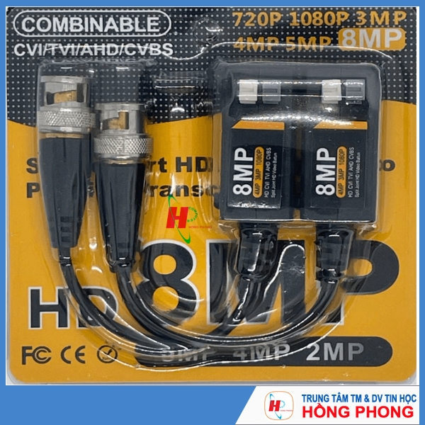 Video balun camera 8MP AHD/CVI/TVI chống nhiễu