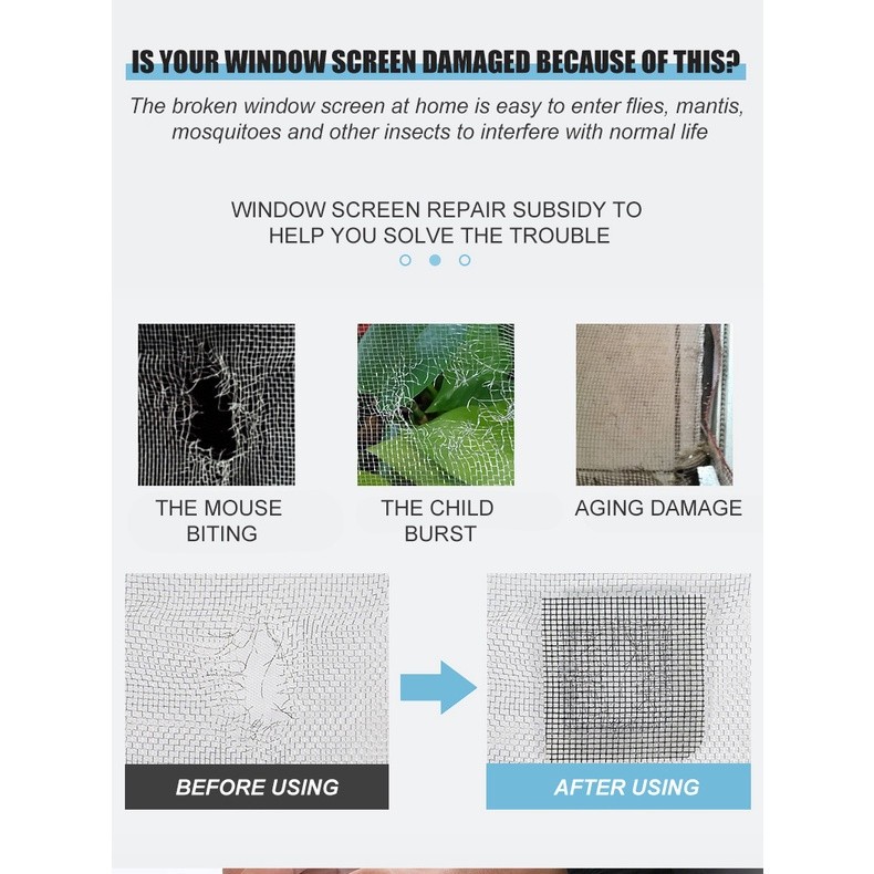 Băng Keo Lưới Dán Mùng, Màn Chống Muỗi 5cm X 2m